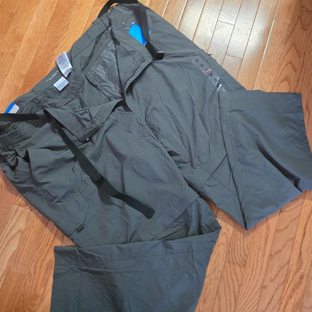 COLUMBIA OMNI CONVERTIBLE OLIVE GREEN MEN'S 54WX34L CARGO PANTS